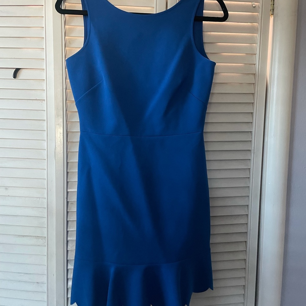 Cobalt scallop bottom dress